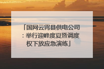 国网云霄县供电公司：举行迎峰度夏暨调度权下放应急演练