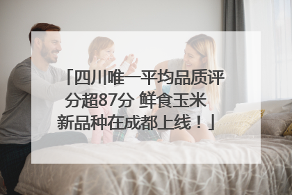 四川唯一平均品质评分超87分 鲜食玉米新品种在成都上线！