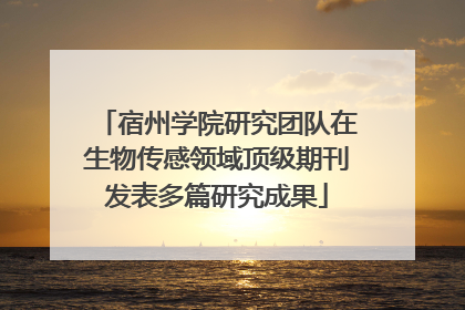 宿州学院研究团队在生物传感领域顶级期刊发表多篇研究成果