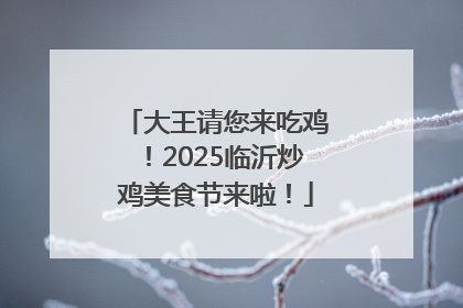 大王请您来吃鸡！2025临沂炒鸡美食节来啦！