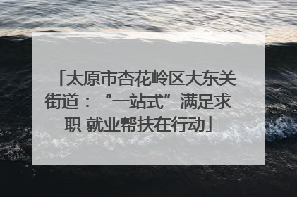 太原市杏花岭区大东关街道：“一站式”满足求职 就业帮扶在行动