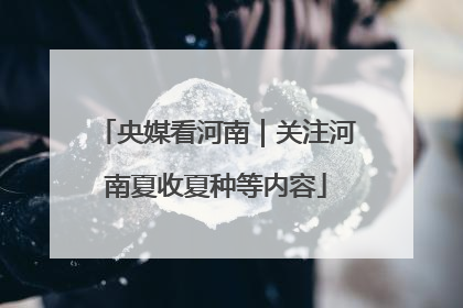 央媒看河南｜关注河南夏收夏种等内容
