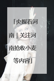 央媒看河南｜关注河南抢收小麦等内容