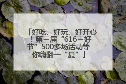 好吃、好玩、好开心！第三届“616三好节”500多场活动等你嗨翻一“夏”