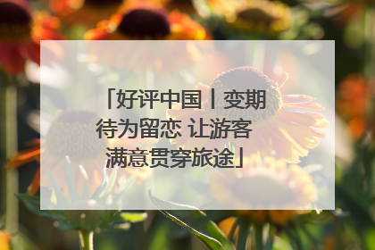 好评中国丨变期待为留恋 让游客满意贯穿旅途