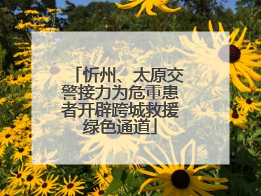 忻州、太原交警接力为危重患者开辟跨城救援绿色通道