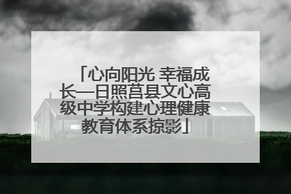 心向阳光 幸福成长—日照莒县文心高级中学构建心理健康教育体系掠影