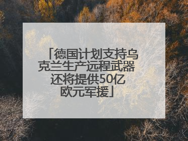 德国计划支持乌克兰生产远程武器 还将提供50亿欧元军援