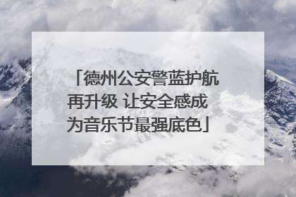 德州公安警蓝护航再升级 让安全感成为音乐节最强底色