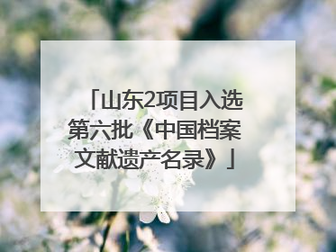 山东2项目入选第六批《中国档案文献遗产名录》
