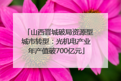 山西晋城破局资源型城市转型：光机电产业年产值破700亿元