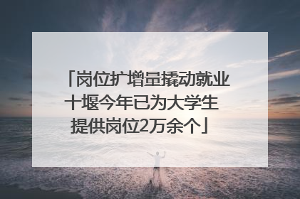 岗位扩增量撬动就业 十堰今年已为大学生提供岗位2万余个