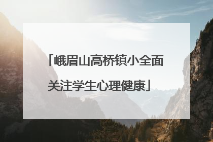 峨眉山高桥镇小全面关注学生心理健康