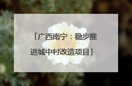广西南宁：稳步推进城中村改造项目