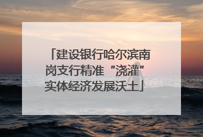 建设银行哈尔滨南岗支行精准“浇灌”实体经济发展沃土