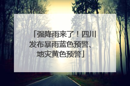强降雨来了！四川发布暴雨蓝色预警、地灾黄色预警
