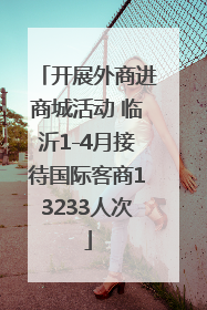 开展外商进商城活动 临沂1-4月接待国际客商13233人次