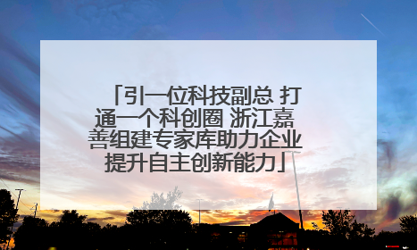 引一位科技副总 打通一个科创圈 浙江嘉善组建专家库助力企业提升自主创新能力