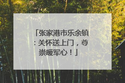 张家港市乐余镇：关怀送上门，尊崇暖军心！