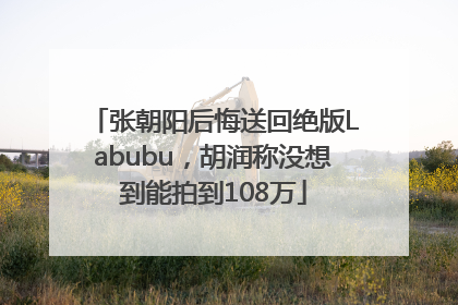 张朝阳后悔送回绝版Labubu，胡润称没想到能拍到108万