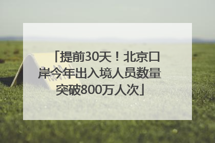 提前30天！北京口岸今年出入境人员数量突破800万人次