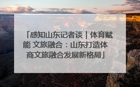感知山东记者谈｜体育赋能 文旅融合：山东打造体商文旅融合发展新格局