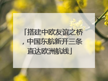 搭建中欧友谊之桥，中国东航新开三条直达欧洲航线