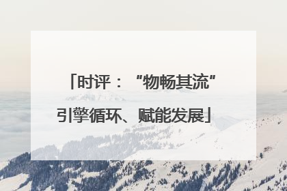 时评：“物畅其流”引擎循环、赋能发展