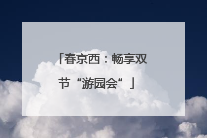 春京西：畅享双节“游园会”