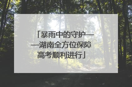 暴雨中的守护——湖南全方位保障高考顺利进行