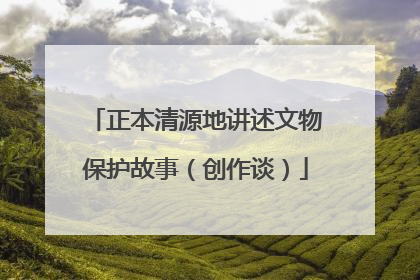 正本清源地讲述文物保护故事（创作谈）