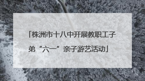 株洲市十八中开展教职工子弟“六一”亲子游艺活动