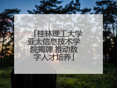 桂林理工大学亚太信息技术学院揭牌 推动数字人才培养