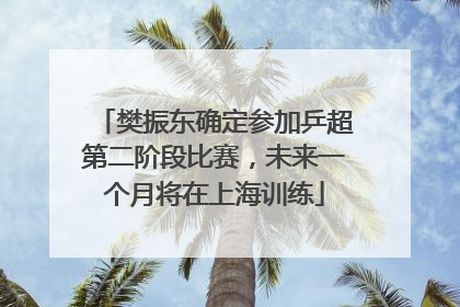 樊振东确定参加乒超第二阶段比赛，未来一个月将在上海训练