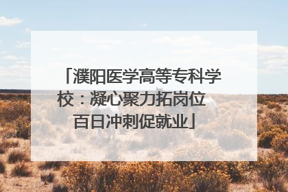 濮阳医学高等专科学校：凝心聚力拓岗位 百日冲刺促就业