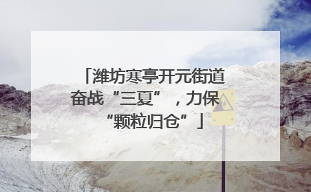 潍坊寒亭开元街道奋战“三夏”，力保“颗粒归仓”