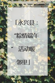 永兴县:“粽情端午” 活动暖邻里