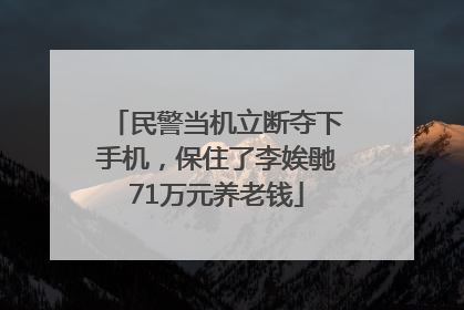 民警当机立断夺下手机，保住了李娭毑71万元养老钱
