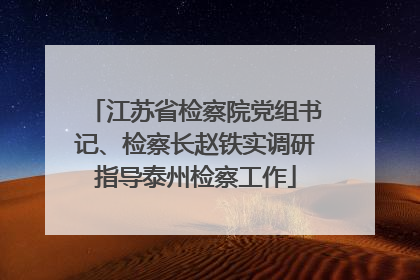 江苏省检察院党组书记、检察长赵铁实调研指导泰州检察工作
