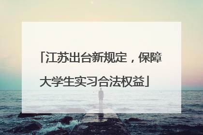 江苏出台新规定，保障大学生实习合法权益