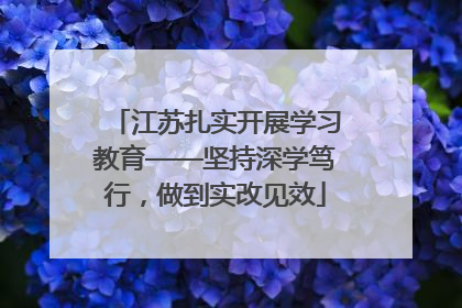 江苏扎实开展学习教育——坚持深学笃行，做到实改见效