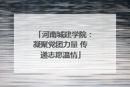 河南城建学院：凝聚党团力量 传递志愿温情