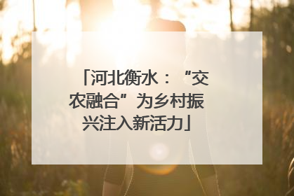 河北衡水：“交农融合”为乡村振兴注入新活力