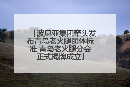 波尼亚集团牵头发布青岛老火腿团体标准 青岛老火腿分会正式揭牌成立