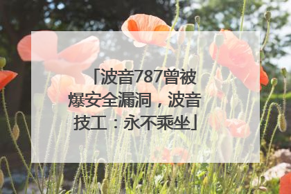 波音787曾被爆安全漏洞，波音技工：永不乘坐
