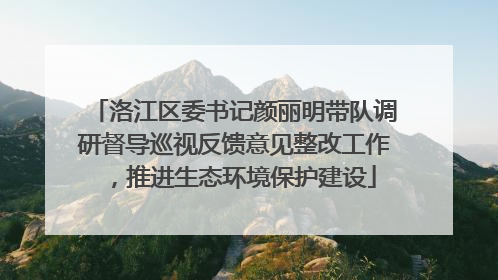 洛江区委书记颜丽明带队调研督导巡视反馈意见整改工作，推进生态环境保护建设