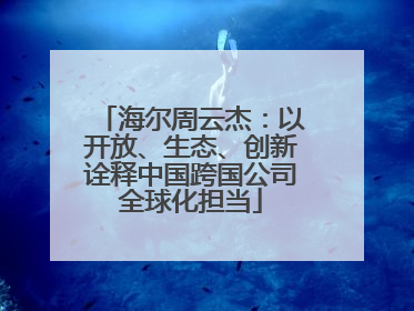 海尔周云杰：以开放、生态、创新诠释中国跨国公司全球化担当