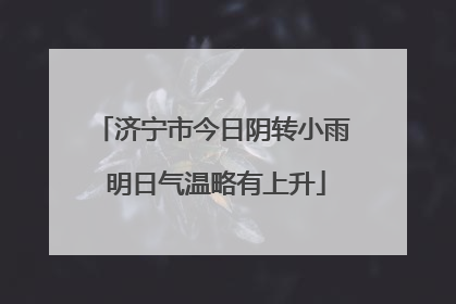 济宁市今日阴转小雨 明日气温略有上升