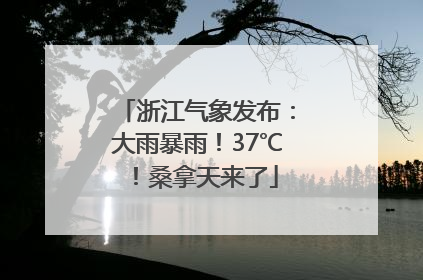 浙江气象发布：大雨暴雨！37℃！桑拿天来了