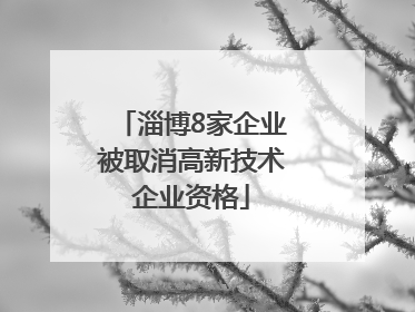 淄博8家企业被取消高新技术企业资格